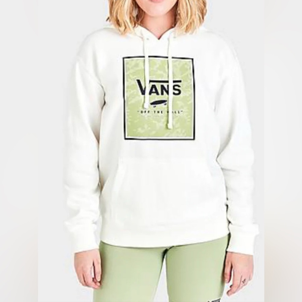 Vans Cream Hoodie with Green Graphic